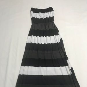 Stripe strapless dress